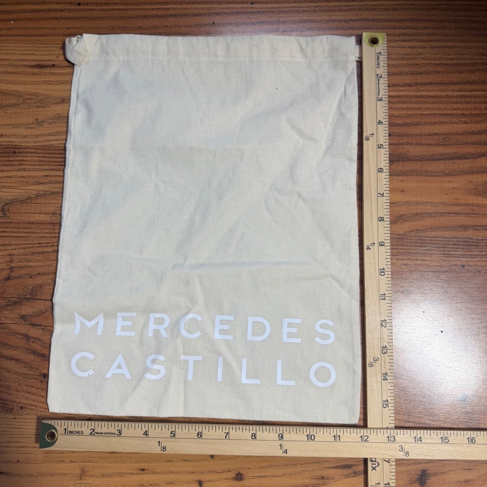 Mercedes Castillo Cream Cotton Drawstring Dust Bag Luxury Storage 15.5x12.5